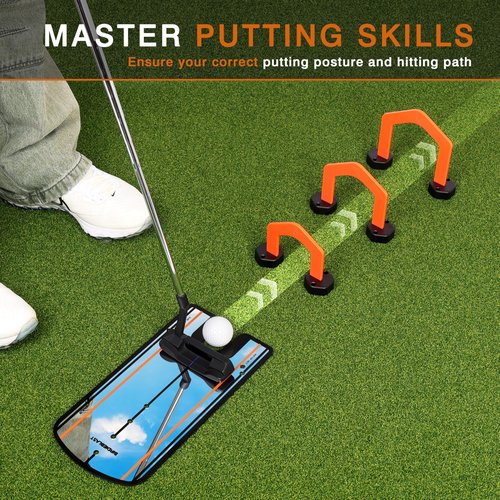 BIRDIEBLAST Golf Putting Mirror, Putting Mirror Training Aid for Golf with Putter Line,Golf Training Putters for Beginners