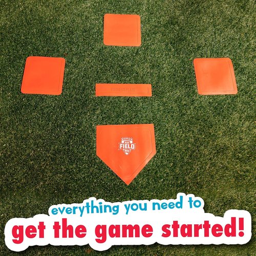 Franklin Sports Baseball Base Set - Portable Rubber Bases for Baseball & Softball - Easy Setup Red